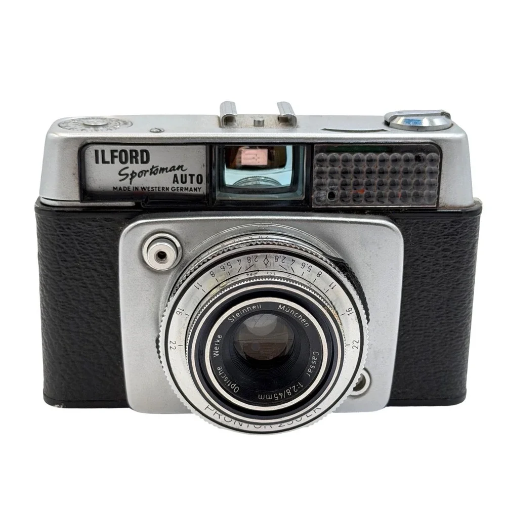 Vintage Ilford Sportsman Auto 35mm Camera Steinheil Cassar 45mm f2.8 Lens Works